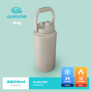 QUENCHA Premium Insulated Water Jug 71oz and 128.5oz Thermo Flask Drinking Bottle Water Jug Stainless Steel