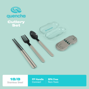 QUENCHA Premium Travel Cutlery Set Portable Cutlery Flatware Set Spoon Fork Chopstick Silverware Dinning Utensils Set